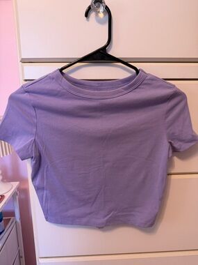 wild fable Lavender Short Sleeve Crop Top
